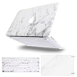 MOSISO MacBook Air 13 inch Case (A1369 & A1466, Older Version 2010-2017 Release), Plastic Pattern Hard Case&Keyboard Cover&Screen Protector Only Compatible with MacBook Air 13, White Marble