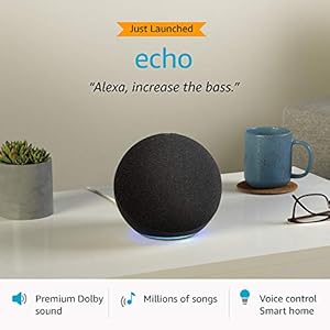 Echo (4th Gen, 2020 release) | Premium sound powered by Dolby and Alexa (Black)