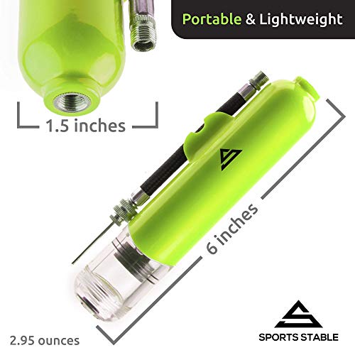 Sports Stable Dual Action Ball Pump Comes with 5 Standard Needles and 2 Plastic Yoga Ball Adaptors for Your Football, Basketball, Soccerball, Pilates Ball, Volleyball, Handball, Yoga Ball - Thumbnail 3