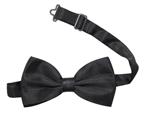 Biotetri Men Suspenders & Pre Tied Bowtie Set | Adjustable Straps, PU Leather (Black) - Thumbnail 3