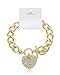 JOTW Heart Bracelet 12mm Cuban Link Toggle Chain Iced Out Sparkling Crystal Stones Bracelet for Women (S-1660)