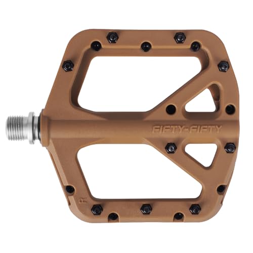 FIFTY-FIFTY Mountain Bike Pedals, Non-Slip MTB Nylon Composite Flat Pedals | 9/16"