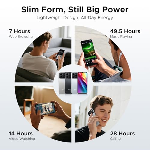DOOGEESmart Note 56 Mobile Phones, Android 16 Smart Phone, 6150mAh, 8.45mm, 6.56"" HD+ 90Hz, 24GB + 64GB/2TB Android Phones, Dual SIM Unlocked Mobile Phone, Face ID, GPS, OTG, FM