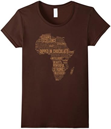 Womens Africa Word Art Melanin Gift T-Shirt XL Brown