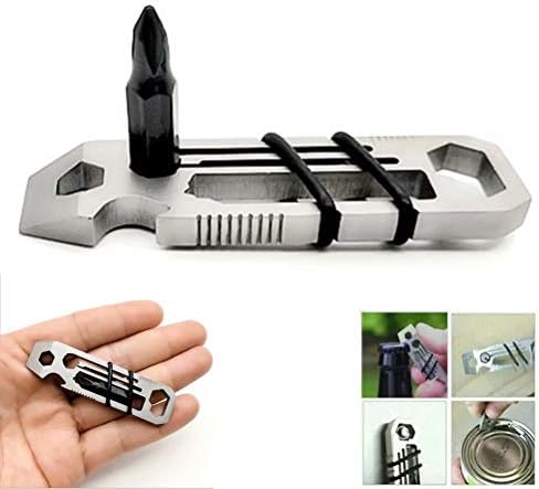 Ratcheting Keychain Tool，Tiny Ratchet Multi-Tool Keychain Bottle Opener EDC Hex Wrenches Tool