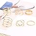 YRY 6 PCS Joint Knuckle Ring Set Gold Color Circle Open Ring for Women Girls (Alloy Ring)