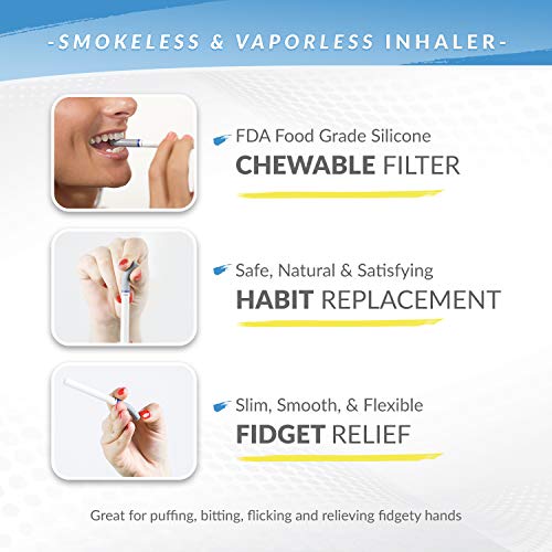 Quit Smoking Aid Oxygen Inhaler + Soft Tip Chewable Filter to Help Curb Cravings, Nicotine Free Non-Addictive Stop Smoking Support & Oral Fixation Relief (1 Pack, Oxygen Inhaler) - Thumbnail 5