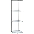 Convenience Concepts Designs2Go Classic Glass 4 Tier Corner Shelf