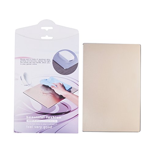 Mouse Pad, Qcute 9.18" 6.11" Gaming Aluminum Mouse Pad W Non-Slip Rubber Base & Micro Sand Blasting Aluminium Surface for Fast and Accurate Control(Gold) - Thumbnail 7