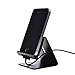 Efanr Cell Phone Stand Holder, Aluminum Desktop Cradle Dock Universal for Switch iPhone X 8 Plus 7S 7 5s Samsung Galaxy S8 Plus S7 Edge S6 All Android Smartphones Charging (Black)