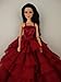 Deep Red Gown with Layers of Ruffle Details Made to Fit Barbie Doll
