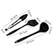 10Pcs/set Silicone Heat Resistant Kitchen Cooking Utensils spatula Non-Stick Baking Tool tongs ladle gadget by BonBon (black)