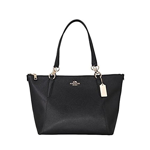 Coach crossgrain ava tote shoulder bag black