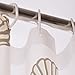 Stylish Living Elegant PEVA Bathroom Shower Curtain for Home / Traval / Hotel with Hooks, Frosted Clear with Starfish , Conch and Shell Curtain for Kids, 72 Inches X 72 Inches