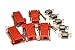 Pack of 5 Red DSub 9 Pin DB9 Female to RJ12 6p6c Female Modular Connector Jack Serial Adapters