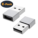 USB C Female to USB Male Adapter (2-Pack), QianLink Type C to USB A Adapter, Compatible with Laptops, Power Banks, Chargers, and More Devices with Standard USB A Ports (Gray)
