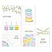48 Pack Happy Birthday Greeting Cards - Bulk Box Set Assortment - 6 Dessert Macaroon Cupcake Pastel Designs - Envelopes Included 4 x 6 Inches