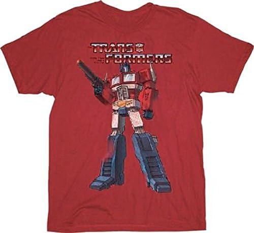 Transformers Distressed Optimus Prime Washed Red Adult T-Shirt