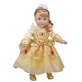 Belle-Inspired Outfit for American Girl Dolls (Includes Ball Gown with jeweled accents, Gold Shoes and Tiara)