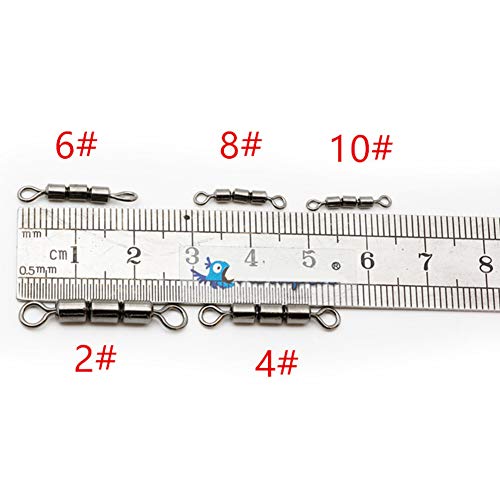 ningdeCK Angelwirbel 10 Stück GH Zugfest flexibel sicher tragbar Edelstahl leicht Spinning Ling Quick Connect Dreifach… – Bild 3