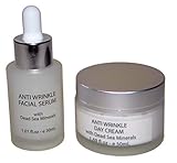 Anti Wrinkle Hyaluronic Acid Facial Serum and a Day Cream - both with Dead Sea Minerals & Vitamins A and E