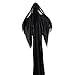 Halloween Decorations Scary Animated Hanging Ghost Props Life Size with Sound and Glowing Red Eyes for Halloween Décor Indoor Outdoor Party Favors (Black)
