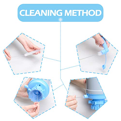 Water Bottles Pump Blue Gray Thickened Manual Hand Pressure Drinking Fountain Pressure Pump Water Press Pump with an Extra Short Tube and a Sanitary Cap Fits Most 2-6 Gallon Water Coolers - Thumbnail 4