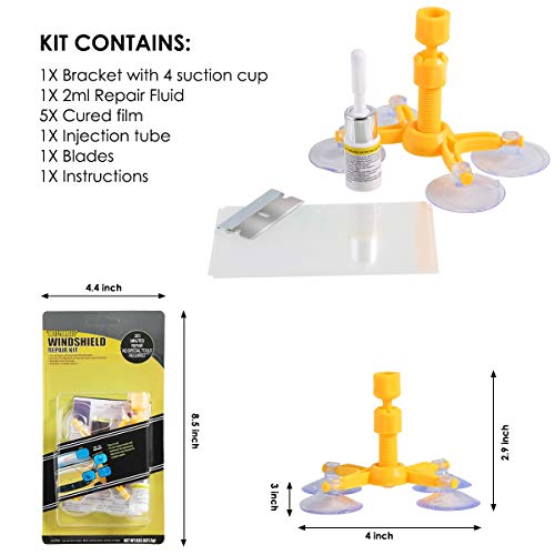 Tabpole Car Windshield Crack Repair Kit Quick Convenient Repair Tool for Windshield Crack Chip Scratch