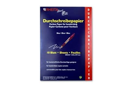 10 Blatt Durchschlagpapier / Blaupapier / DIN A4 in praktischer Mappe
