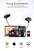 Dudios in-Ear Headphones Noise Cancelling Earphones Stereo Earbud Headphones, Crystal Clear Sound, Comfort-Fit, iPhone and Android Compatible - Black