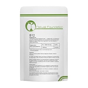 Vitamin B12 Tablets 1000mcg Supplement Weight Loss, Fatigue & Immune System Health | Natural Foundation Supplements (120…