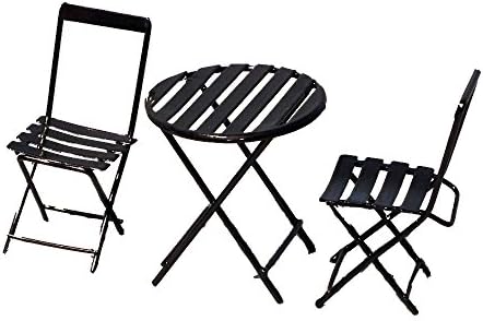 Provence BF3170 Iron Mini Fairy Garden Table &amp; Chair (Set of 3), Bronze