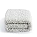DaDa Bedding Luxury White Roses Faux Fur with Sherpa Backside Fleece Throw Blanket - Super Soft Warm Plush Luxe Solid Toss - 50