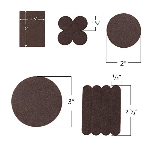Furniture Felt Pads Pack of 101 5mm Thick Felt Pads for Furniture on Hardwood Floors, Self Adhesive Anti Scratch Floor Protectors, Used for Hardwood Tile Wood Floor