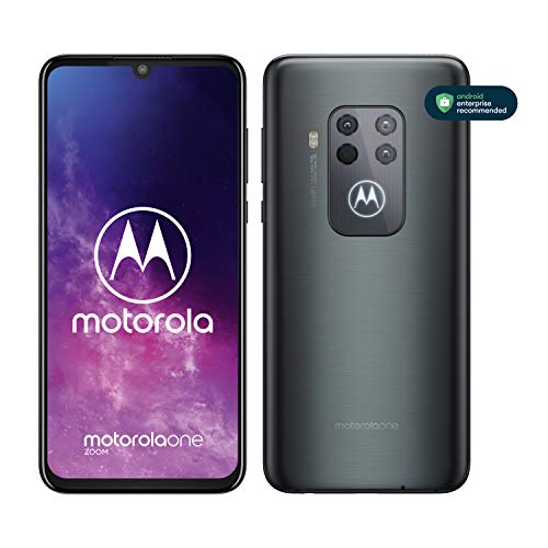 Motorola One Zoom Avec Alexa Hands-Free (Ecran Fhd+ 6,4 Pouces, 4Go Ram, 128Go Rom, Double Nano Sim, Android 9.0, Quadruple Camera) Gris Électrique [Exclusivité Amazon]