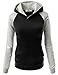 Unisex Contrast Raglan Hoodie String Connect Pocket Long sleeve Tshirts