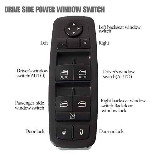 Tepeng Front Left Side Power Window Master Window Switch for Dodge Charger Chrysler 200 C S 300C S Ram 1500 2500 3500 4500 5500 4 Door,OE# 68231805AA 68139805AB 68139805AA 56046823AC