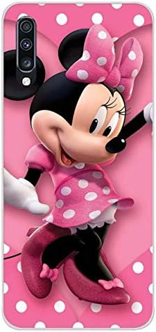 Bluethroat Polka Dot Pink Mickey Mouse Designer Printed Soft Silicone Mobile Case Back Cover for Samsung Galaxy A70