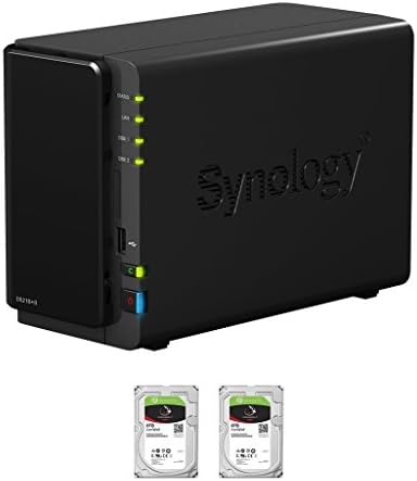 Synology Disk Station DS216+II 2-Bay NAS, 2x8TB NAS HDD Installed, RAID 1 Mirror Built, EV-DS216+II16N, w/ All-Systems-Go by evodo