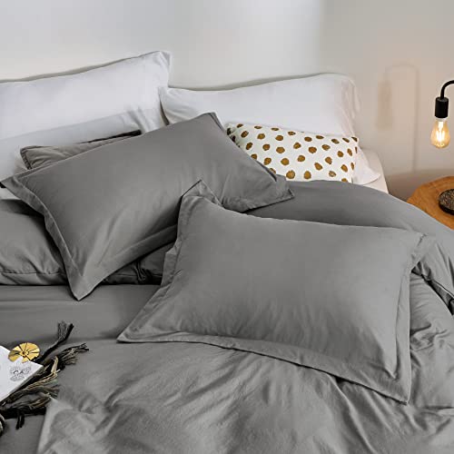 Bedsure Dark Grey Duvet Cover Queen Size Soft Prewashed Queen Duvet