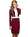 ANGVNS Women Long Sleeve Pencil Dress Bodycon Solid Slim Party Banquet Knee Dress