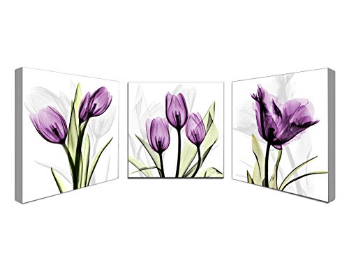 DVQ ART- Tulip Flower Canvas Wall Art Painting Modern Framed Elegant
Purple Flowers Print Artwork for Living Room Home Decor 4 Pcs/Set