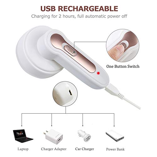 Fabric Shaver and Lint Remover, Portable USB Rechargable Quick Effectively Sweater Shaver Fabric Fuzz Remover for Clothes Blanket Curtain Socks Wool Csahmere - Thumbnail 4