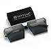 AEVOGUE Sunglasses For Men Square Oversized Metal Big Frame Brand Design AE0436 (Black&Silver, 67)