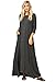 Annabelle Women's 3/4 Sleeve Casual Loose Fit Maxi Dresses with Side Pockets