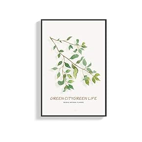Framed Canvas Wall Art for Living Room, Bedroom Nordic Style Plant Canvas Prints for Home Decoration Ready to Hang - 16x24 inches