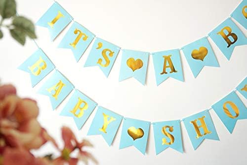 Blue Golden Baby Shower Party Supplies Banner Signs Baby Shower