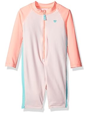 Baby Girls' Coloblock Long Sleeve Full Body Rash Guard