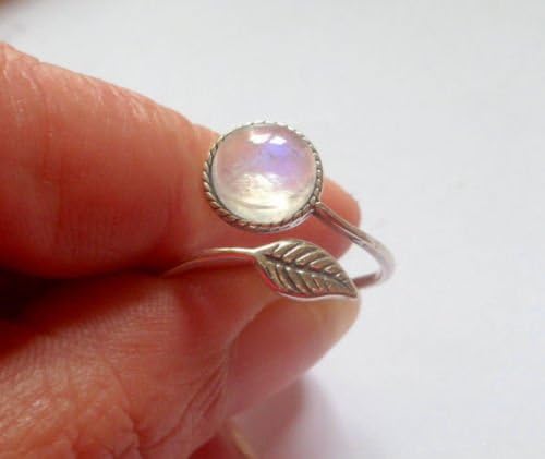 Aisamaisara Women's Fashion 925 Silver Moonstone Wedding Gemstone Ring Engagement Jewelry (6)