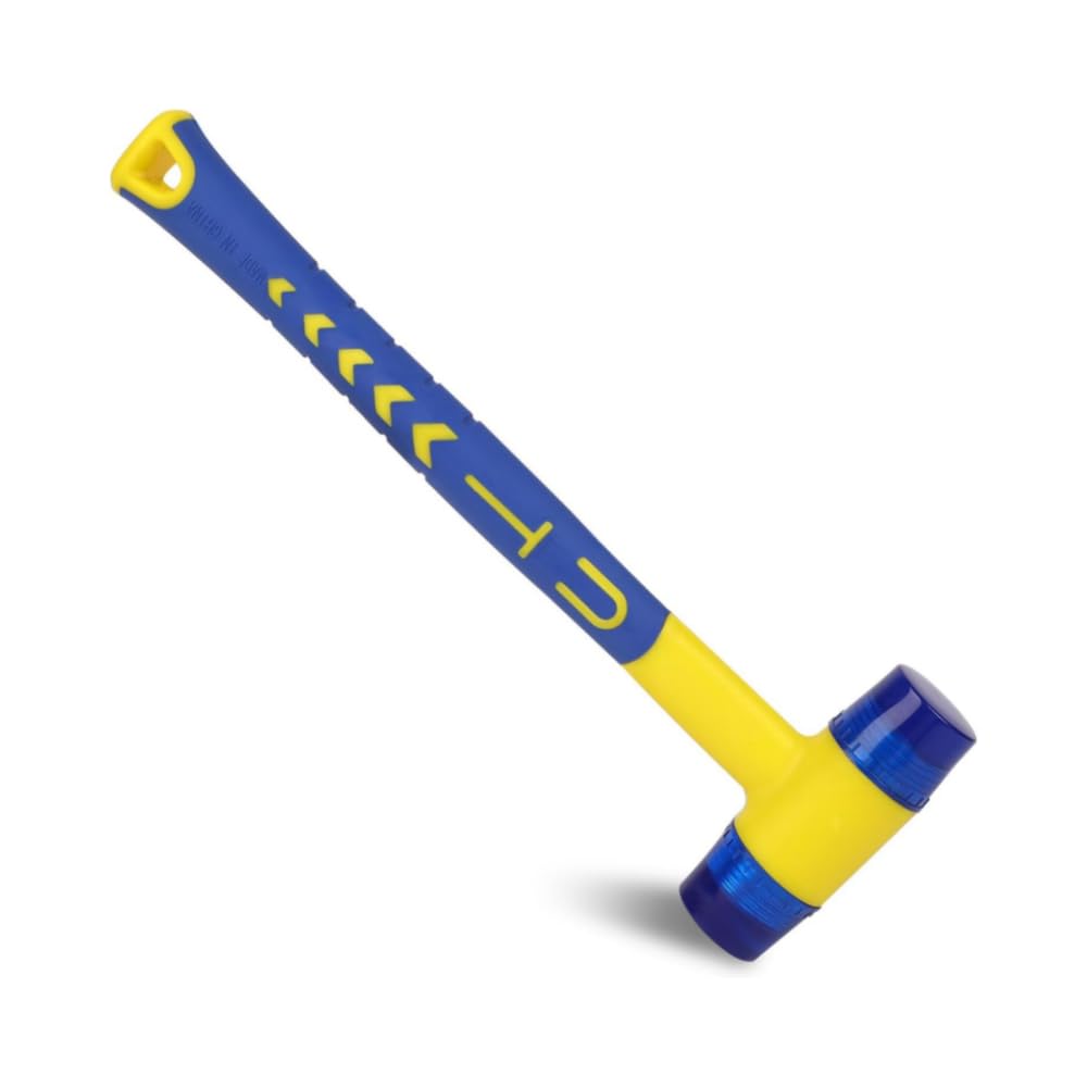 25mm Rubber Hammer Double-Faced Soft Hammer Mallet Double Face Hammer with Ergonomic Anti-Shock/Slip Handle for Jewelry Leather Crafts (Small Size)